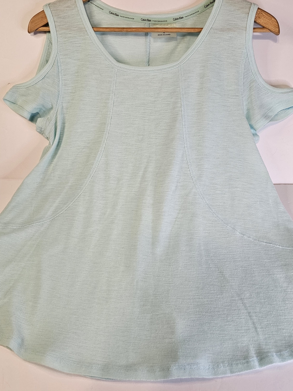 Calvin Klein Performance Aqua Cold-Shoulder Knit Top